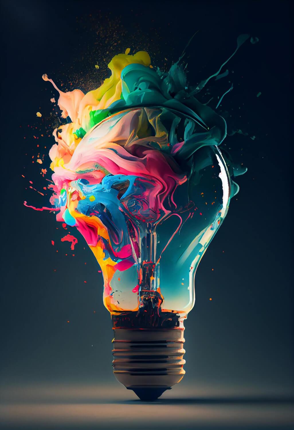 Design thinking, kreativna abstraktna sijalica