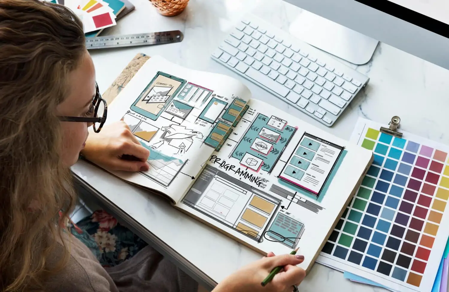 dizajn, ilustracija toka informacija na web sajtu