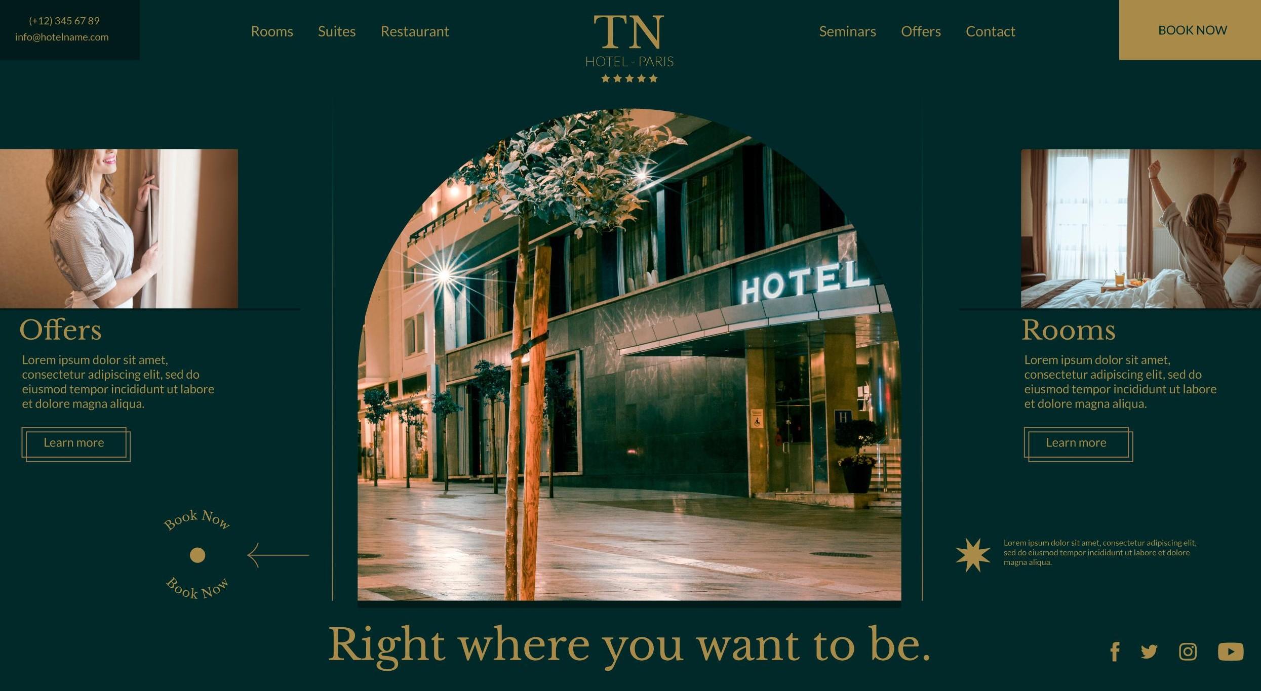 ugostiteljstvo, landing page za sajt hotela