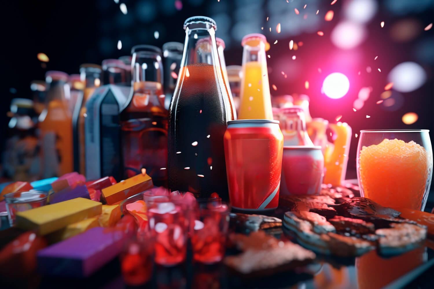food & beverage, pogled Izbliza na futurističkio piće