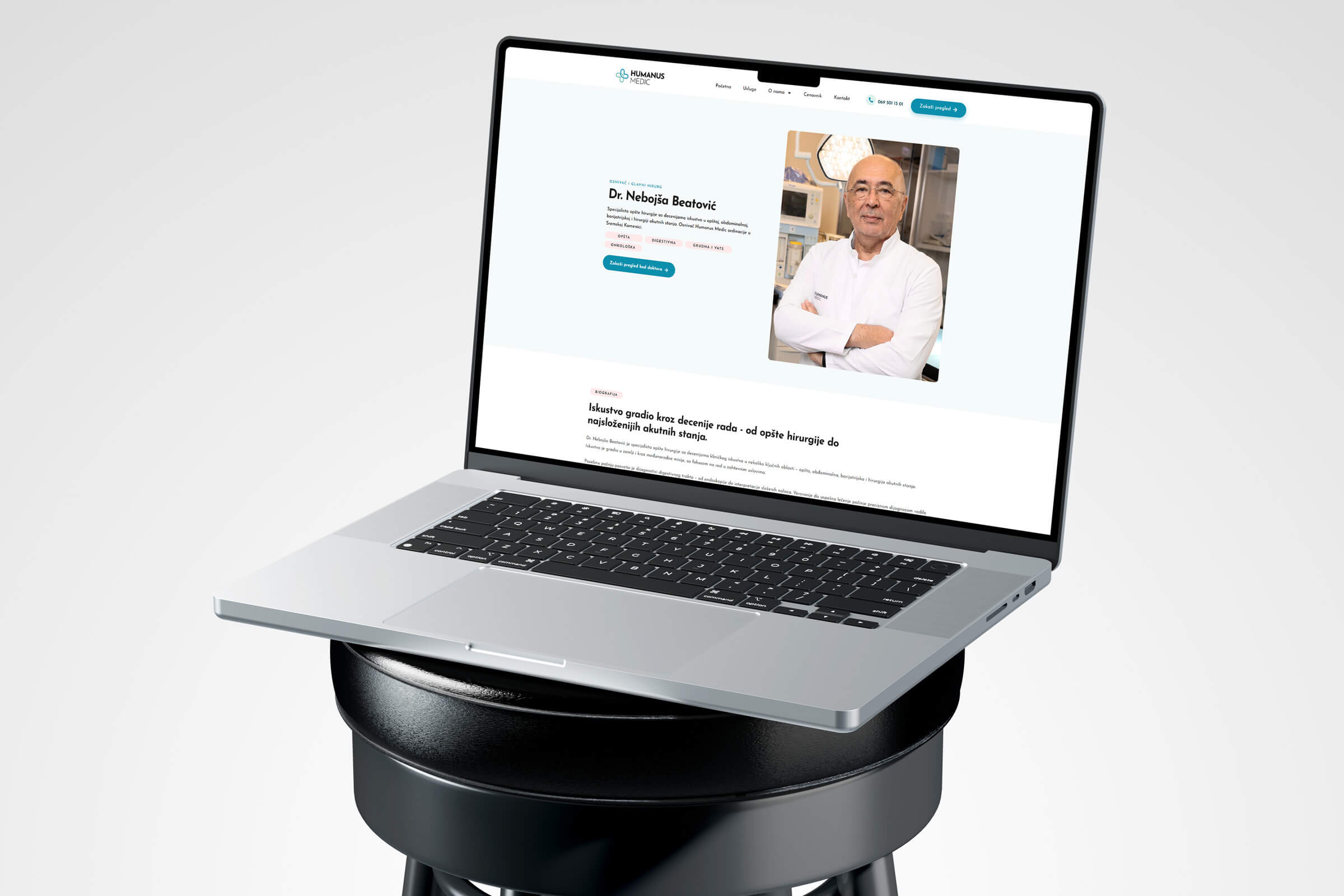 Humanus Medic - doktorska stranica - web dizajn
